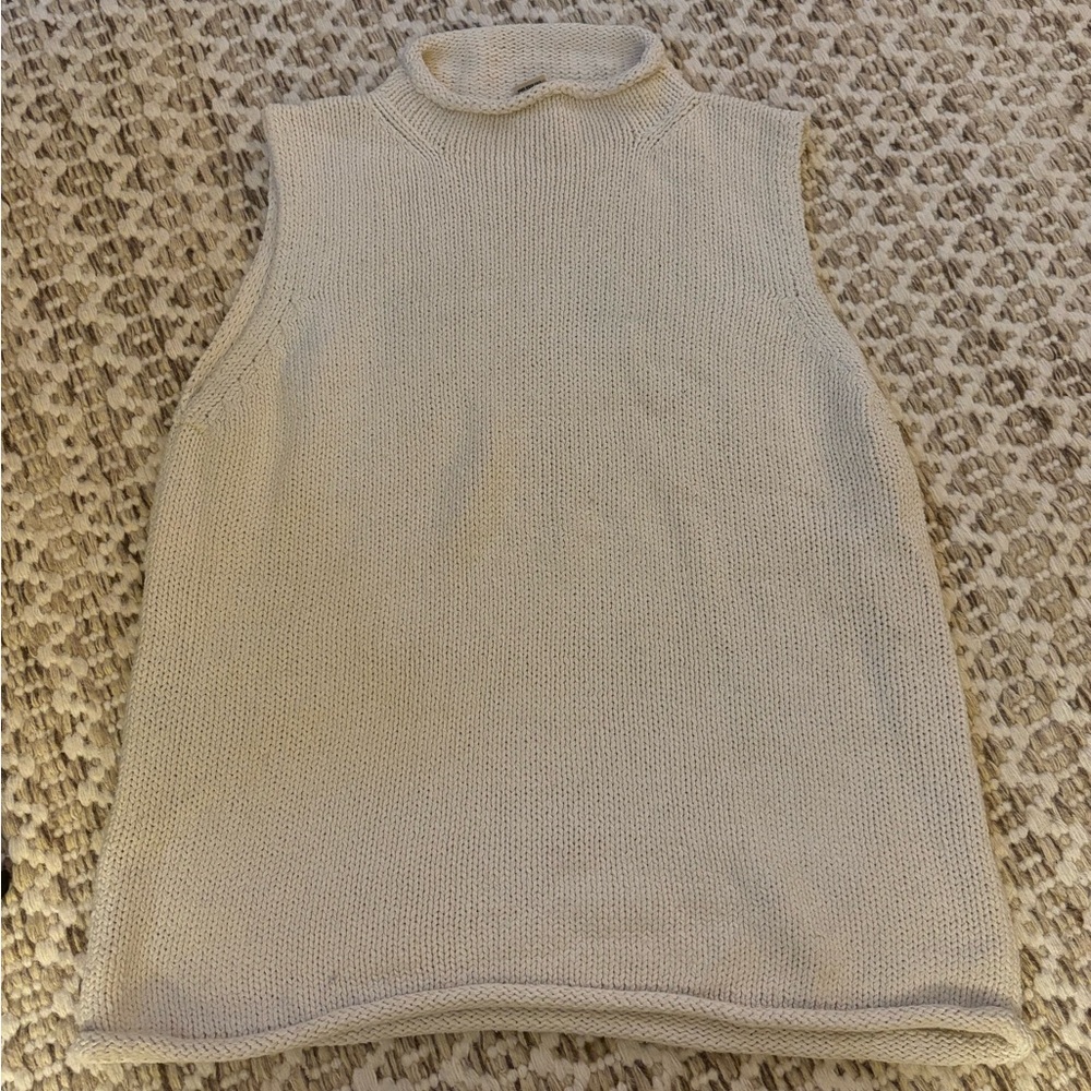 Vintage LL Bean Silk and Cotton Mock-neck Sweater Tank